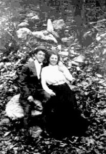 Charles Long with Elizabeth Dietrich at Ricketts Glen State Park, Pennsylvania, early 1900's.
